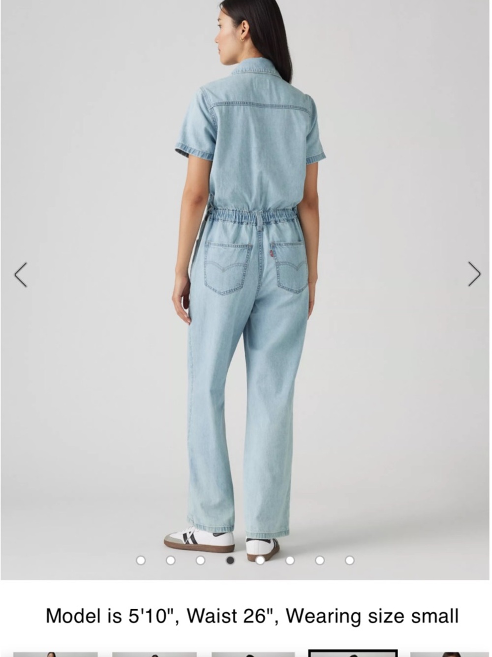 Levi's Type 3 Light Blue Short-Sleeve Denim Jumpsuit - Picture 2 of 4